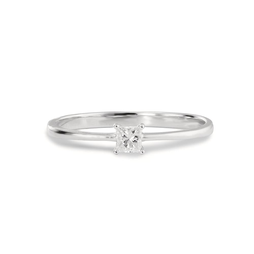 Anillo de dedo Oro blanco de 585/14 kt. Diamante 0.15 ct, [Carrée], w-si