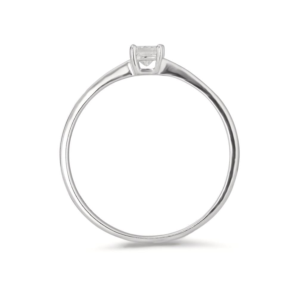 Anillo de dedo Oro blanco de 585/14 kt. Diamante 0.15 ct, [Carrée], w-si