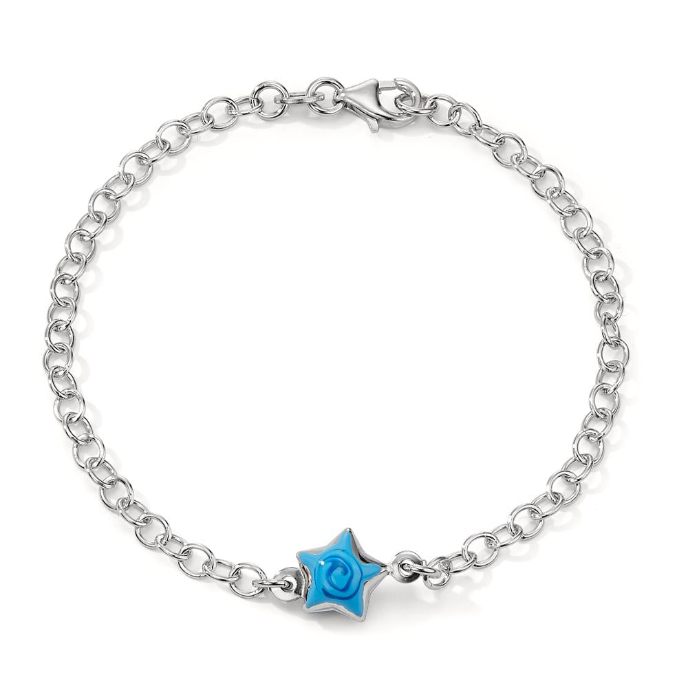 Pulsera Plata Rodio plateado estrella 17 cm