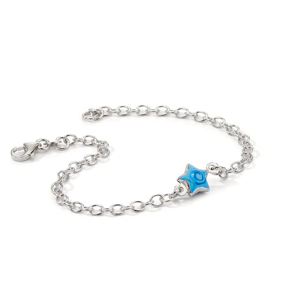 Pulsera Plata Rodio plateado estrella 17 cm