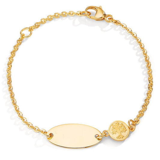 Pulsera grabada Oro amarillo de 375/9K árbol de la vida 12-14 cm