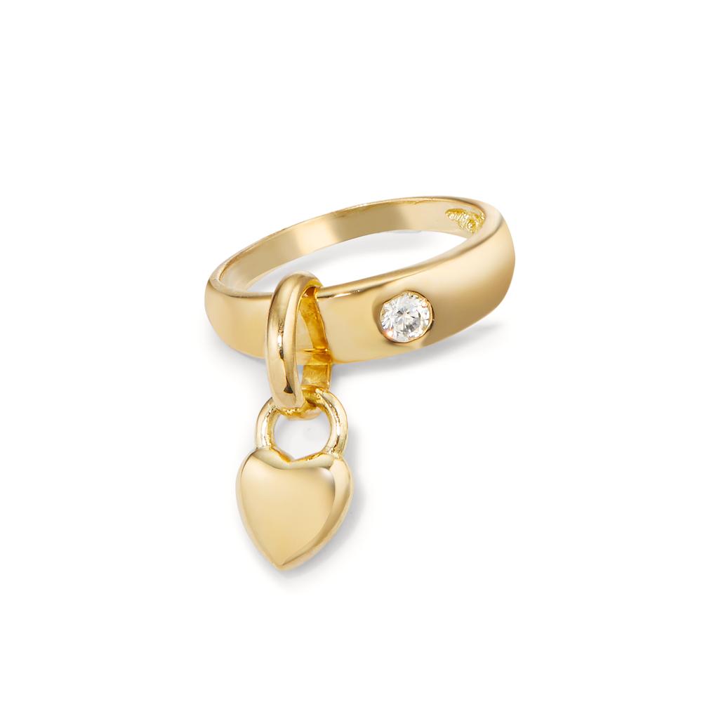 Anillo de bautizo 750/oro amarillo de 18 quilates Circonita Corazón Ø11.5 mm