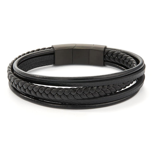 Pulsera Polipiel, Acero inoxidable Negro Recubierto de IP 21-22 cm