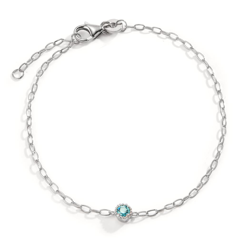 Pulsera Plata Circonita agua Rodio plateado 16-18 cm