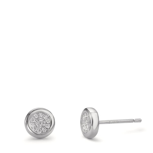 Pendientes Plata Circonita Rodio plateado Ø6.5 mm