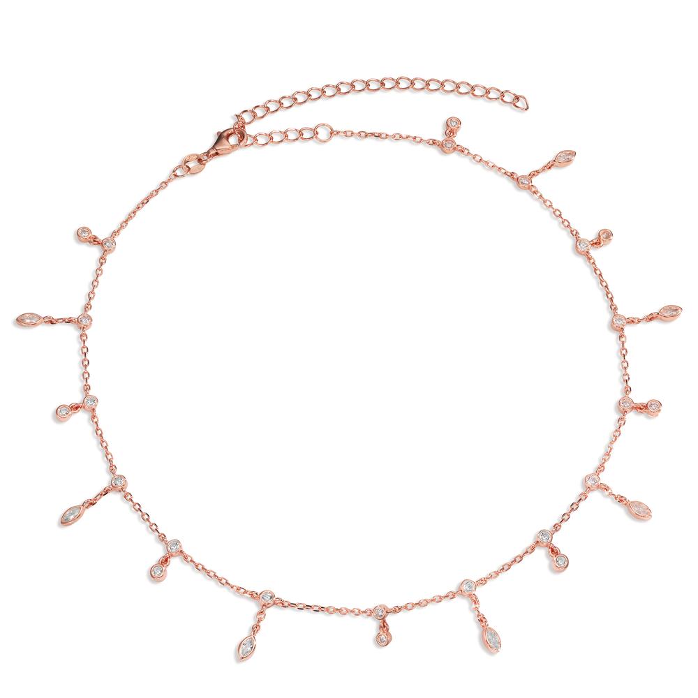 Collar Plata Circonita 30 piedras Rosa Dorado 37-44 cm