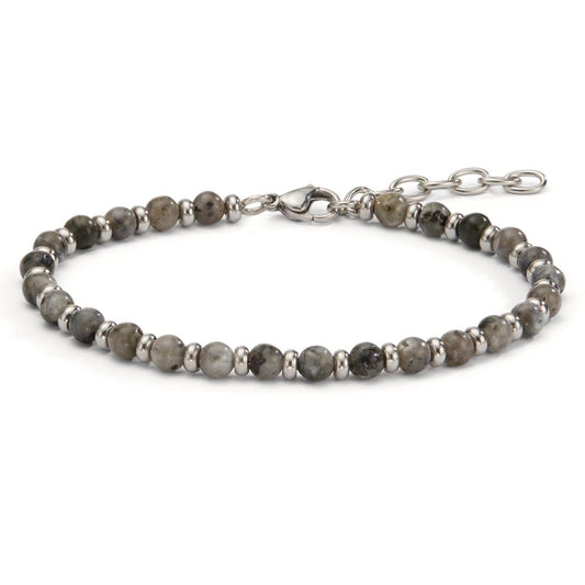 Pulsera Acero inoxidable Ágata Gris 19-22 cm Ø4.7 mm