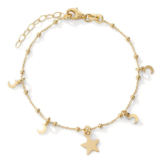 Pulsera Plata Amarillo Dorado estrella 17-20 cm