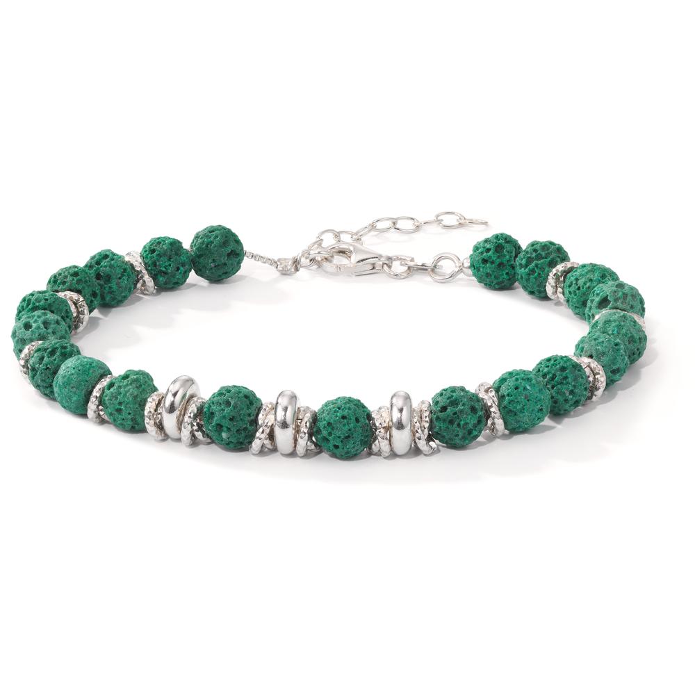 Pulsera Plata Lava verde Rodio plateado 18.5-21.5 cm Ø6.5 mm