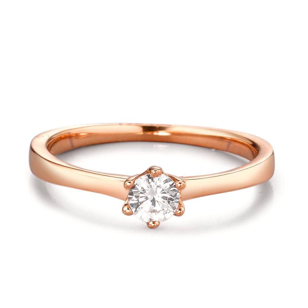 Anillo solitario Oro rosa 375/9k Circonita