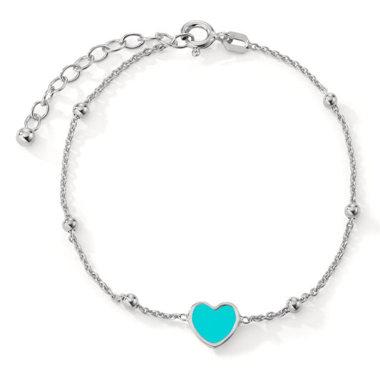 Pulsera Plata Rodio plateado Corazón 16-18 cm