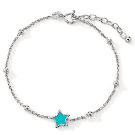 Pulsera Plata Rodio plateado estrella 16-18 cm