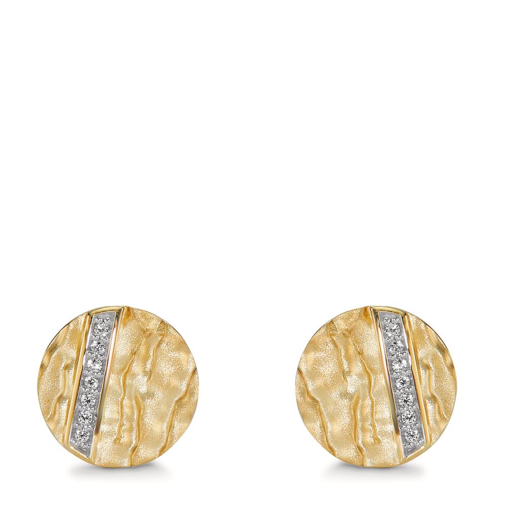 Pendientes Oro amarillo de 375/9K Circonita 14 piedras Ø10 mm