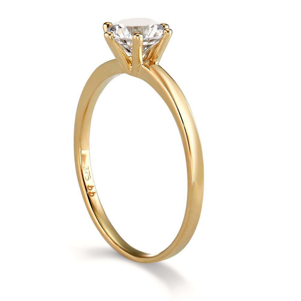 Anillo solitario Oro amarillo de 375/9K Circonita 6 mm