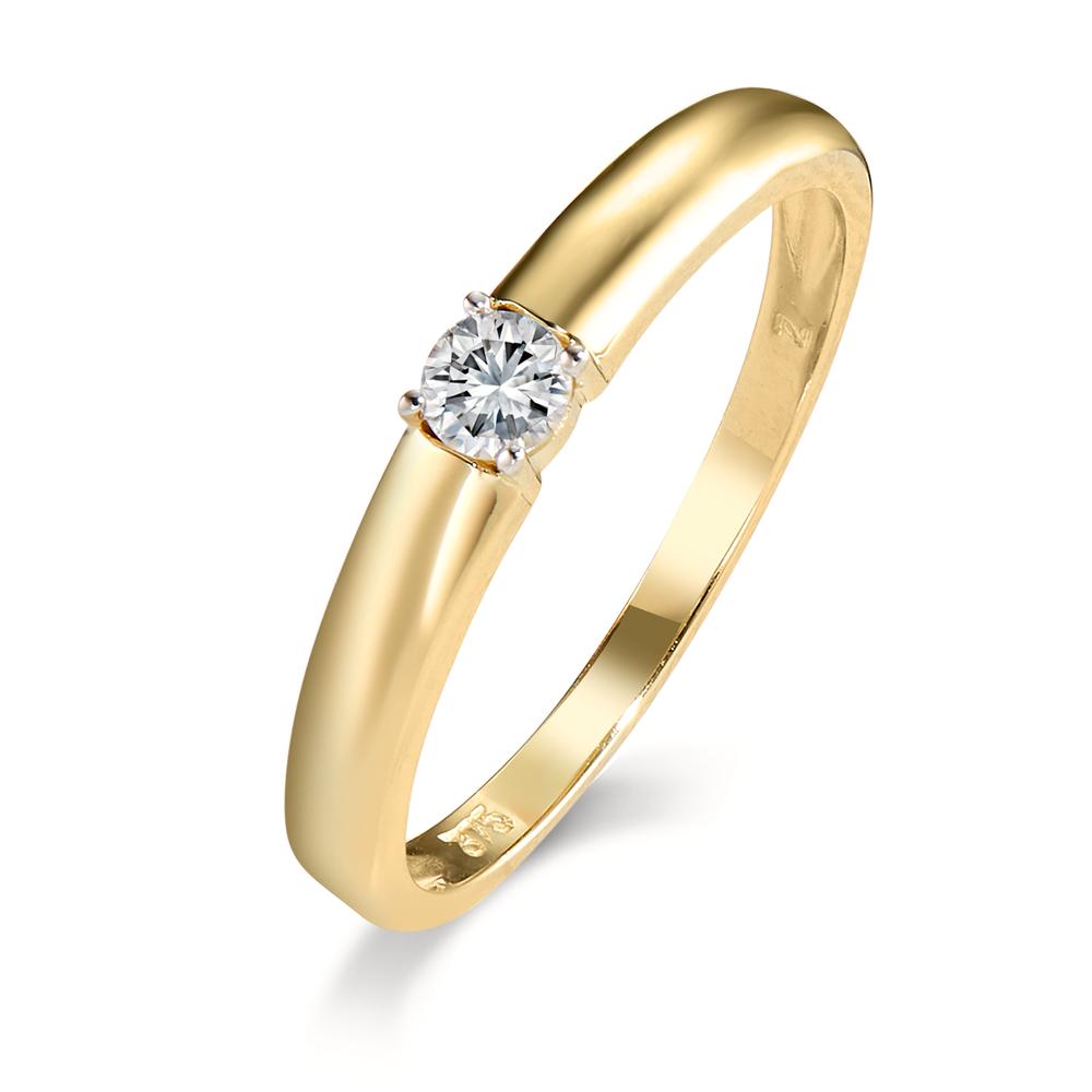 Anillo solitario Oro amarillo de 375/9K Circonita