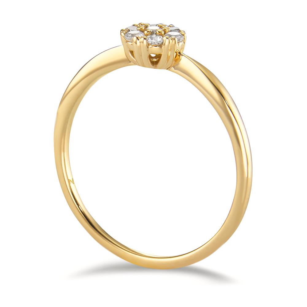 Anillo de dedo Oro amarillo de 375/9K Circonita 7 piedras Ø5.5 mm