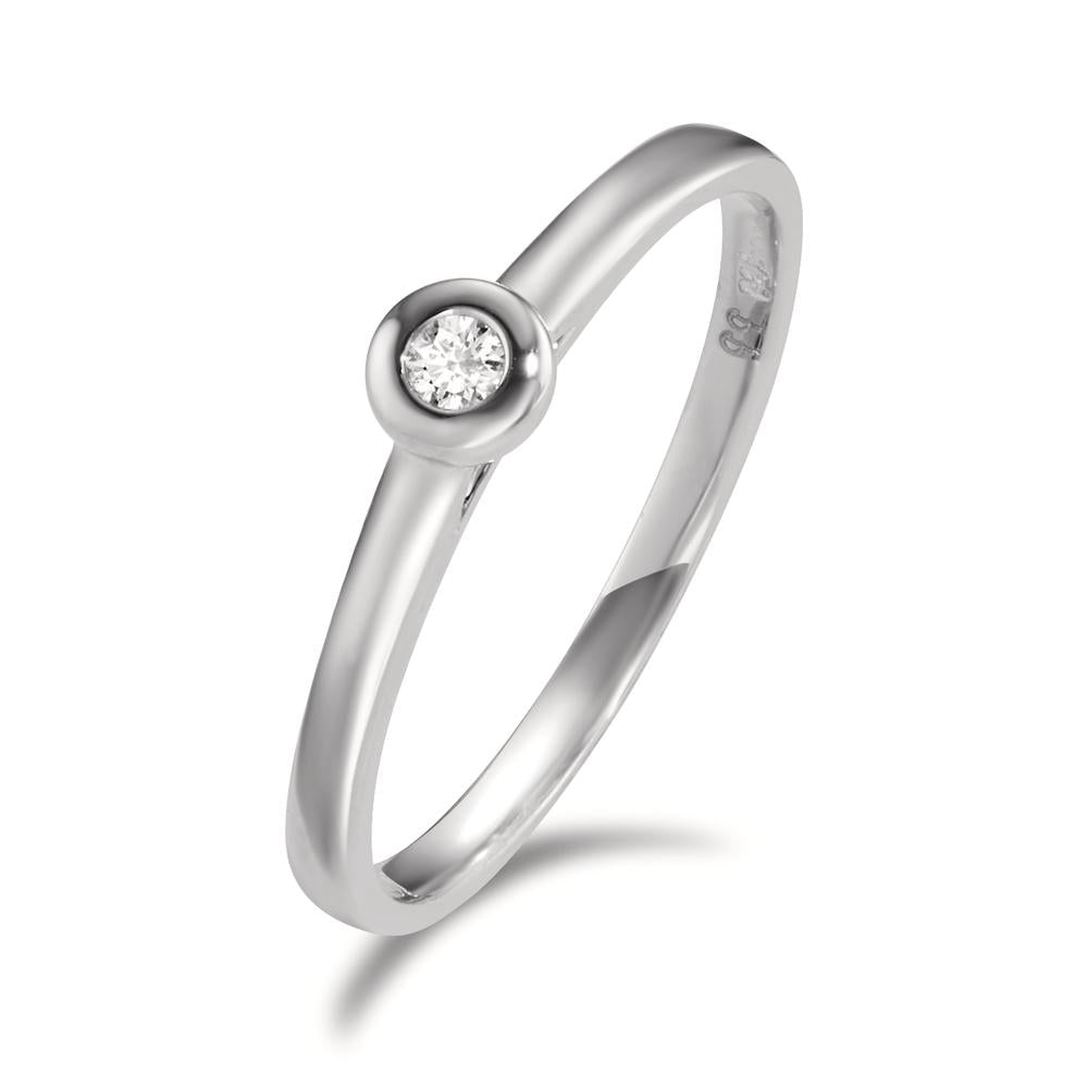 Anillo solitario 750/oro blanco de 18 quilates Diamante 0.03 ct, w-si