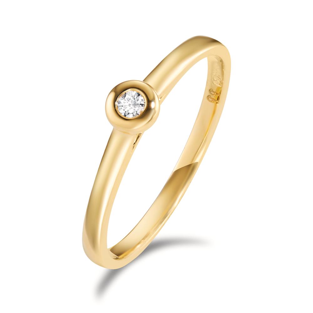 Anillo solitario 750/oro amarillo de 18 quilates Diamante 0.03 ct, w-si