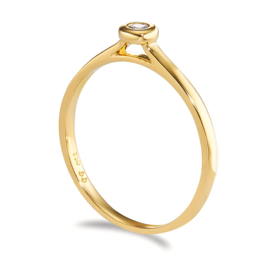 Anillo solitario 750/oro amarillo de 18 quilates Diamante 0.03 ct, w-si