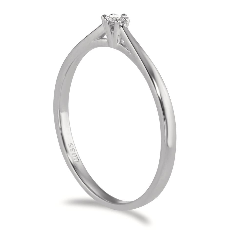 Anillo solitario 750/oro blanco de 18 quilates Diamante 0.035 ct, w-si