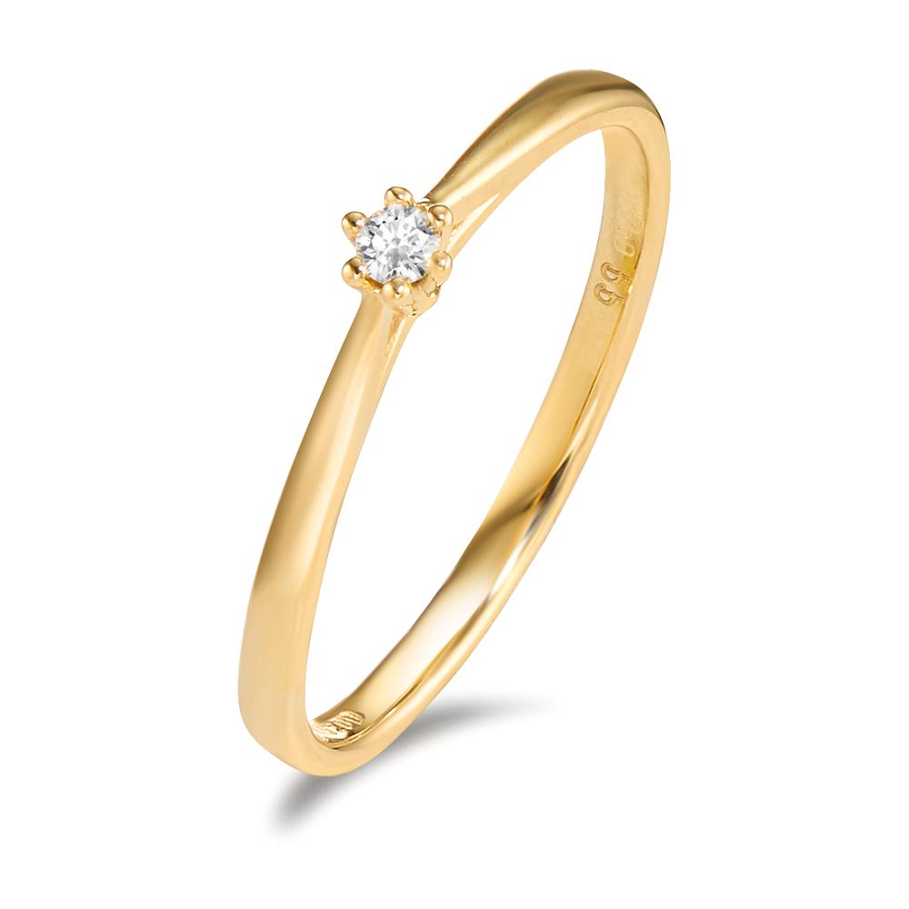 Anillo solitario 750/oro amarillo de 18 quilates Diamante 0.035 ct, w-si