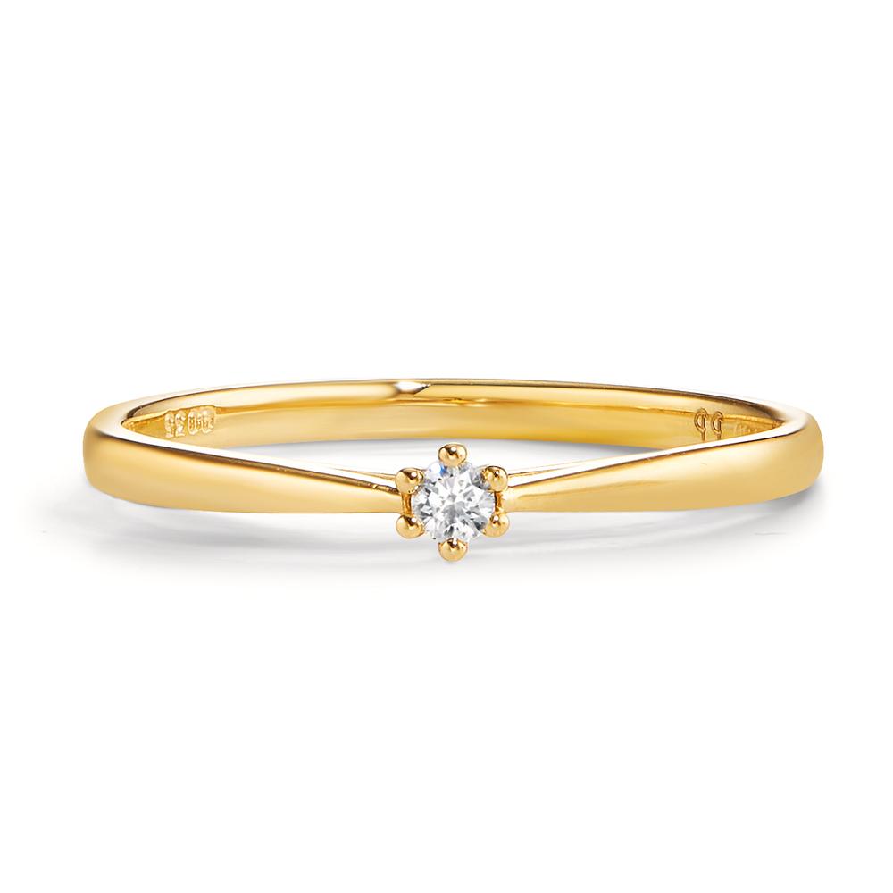 Anillo solitario 750/oro amarillo de 18 quilates Diamante 0.035 ct, w-si