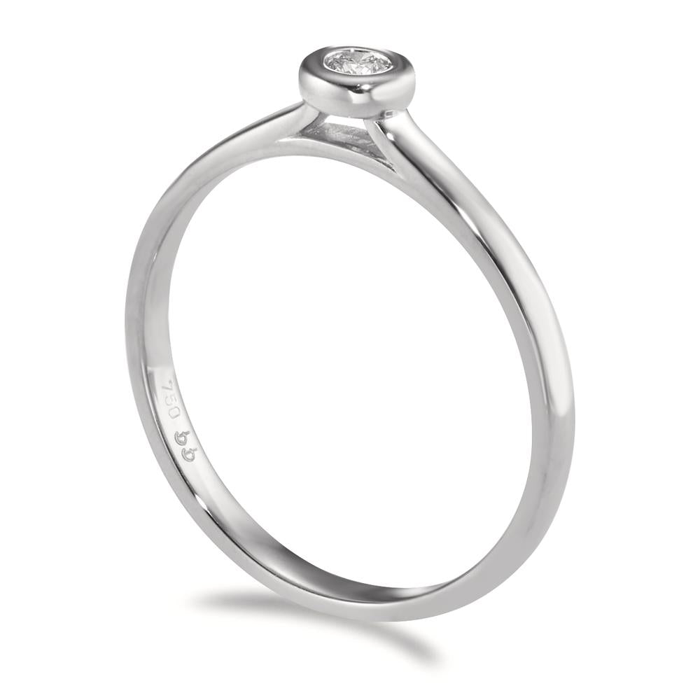 Anillo solitario 750/oro blanco de 18 quilates Diamante 0.05 ct, w-si