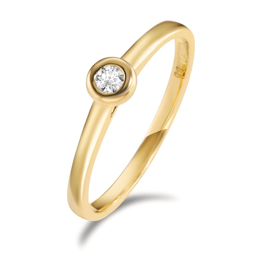 Anillo solitario 750/oro amarillo de 18 quilates Diamante 0.05 ct, w-si