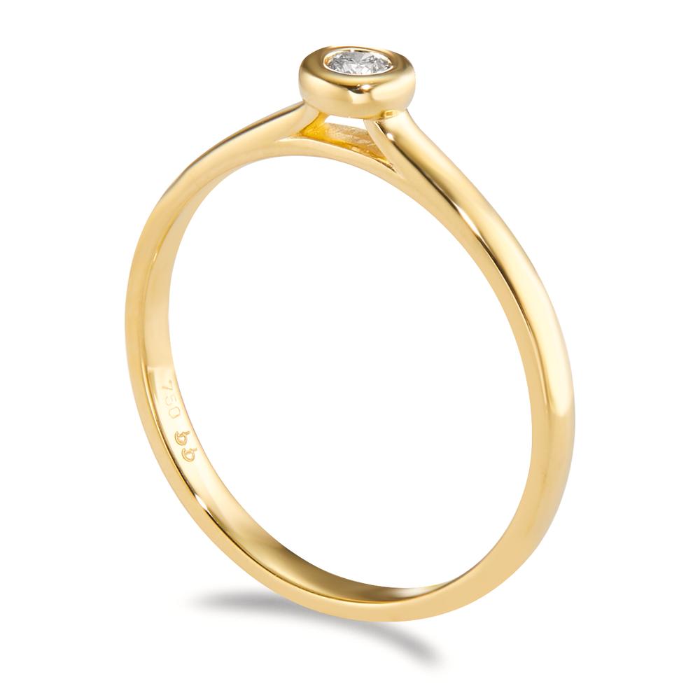 Anillo solitario 750/oro amarillo de 18 quilates Diamante 0.05 ct, w-si