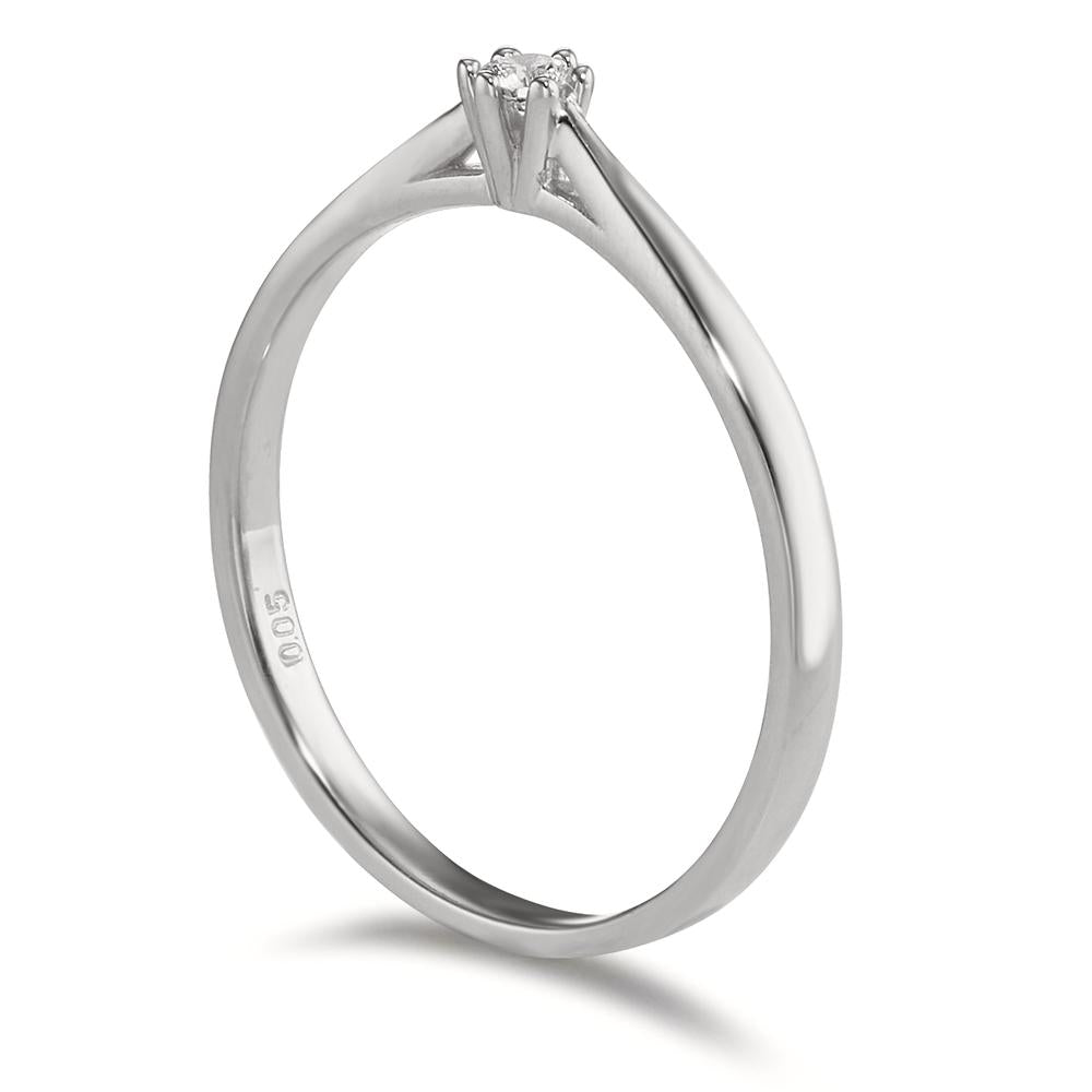 Anillo solitario 750/oro blanco de 18 quilates Diamante 0.05 ct, w-si