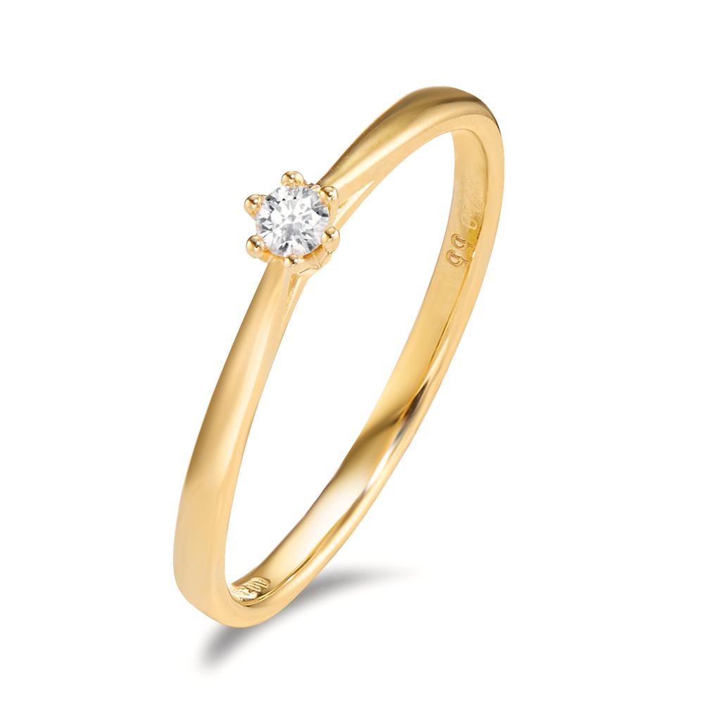 Anillo solitario 750/oro amarillo de 18 quilates Diamante 0.05 ct, w-si