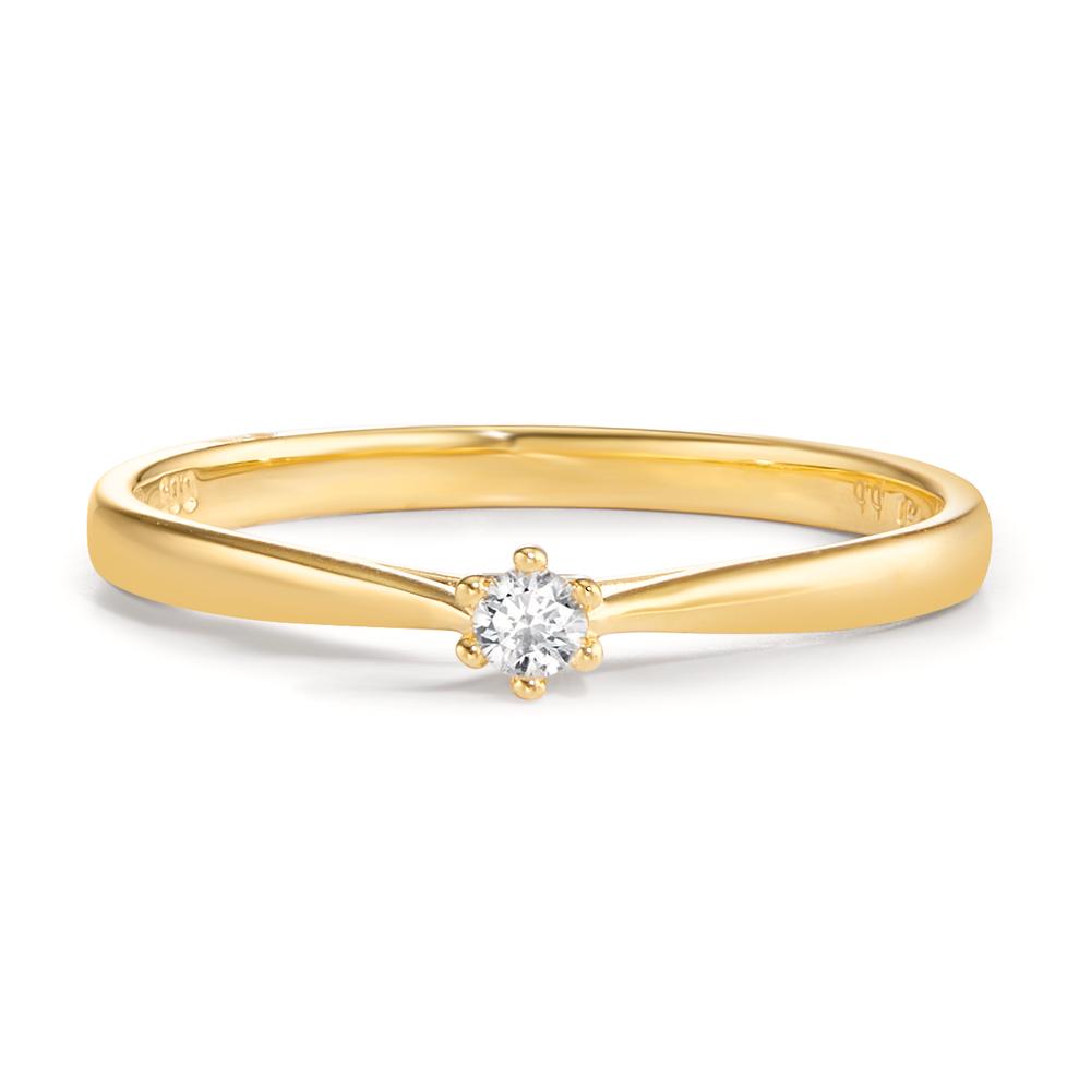 Anillo solitario 750/oro amarillo de 18 quilates Diamante 0.05 ct, w-si