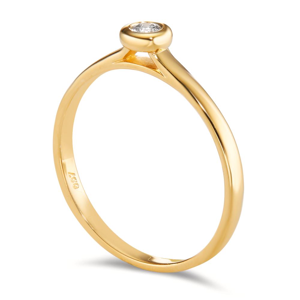 Anillo solitario 750/oro amarillo de 18 quilates Diamante 0.07 ct, w-si