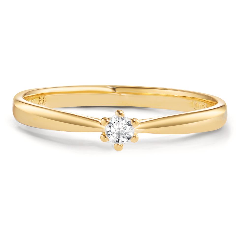 Anillo solitario 750/oro amarillo de 18 quilates Diamante 0.075 ct, w-si