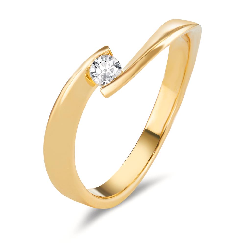 Anillo de dedo 750/oro amarillo de 18 quilates Diamante 0.09 ct, w-si