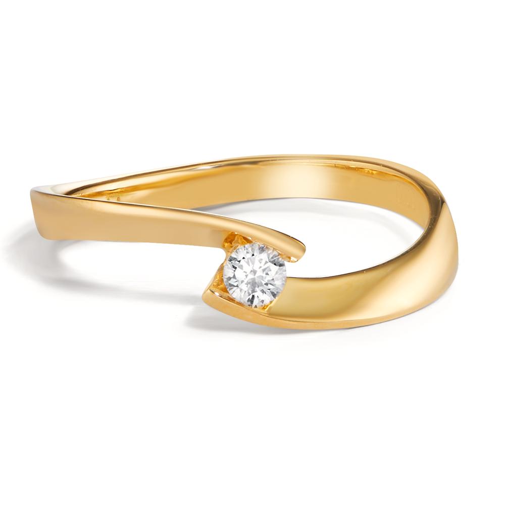 Anillo de dedo 750/oro amarillo de 18 quilates Diamante 0.09 ct, w-si