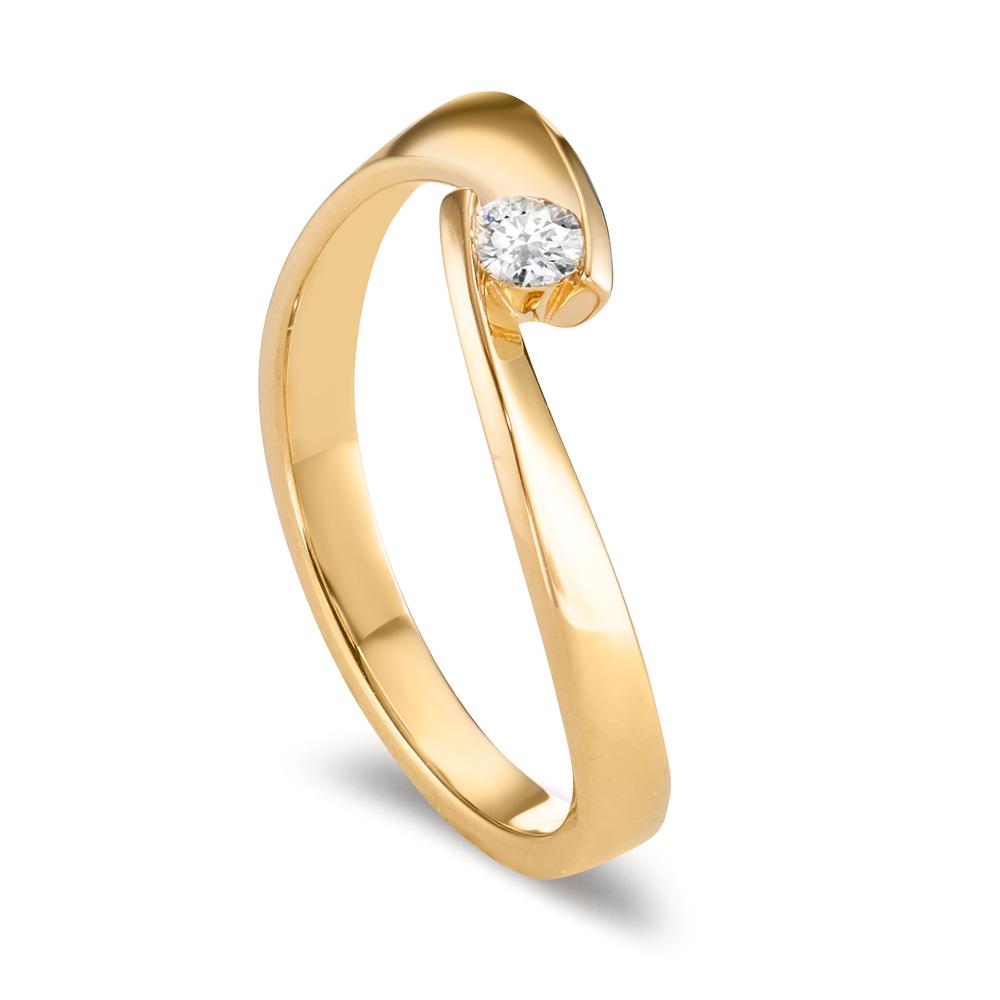 Anillo de dedo 750/oro amarillo de 18 quilates Diamante 0.09 ct, w-si