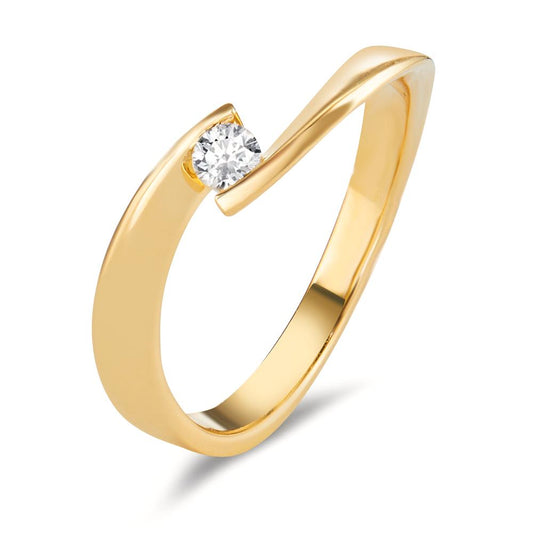 Anillo de dedo 750/oro amarillo de 18 quilates Diamante 0.13 ct, w-si