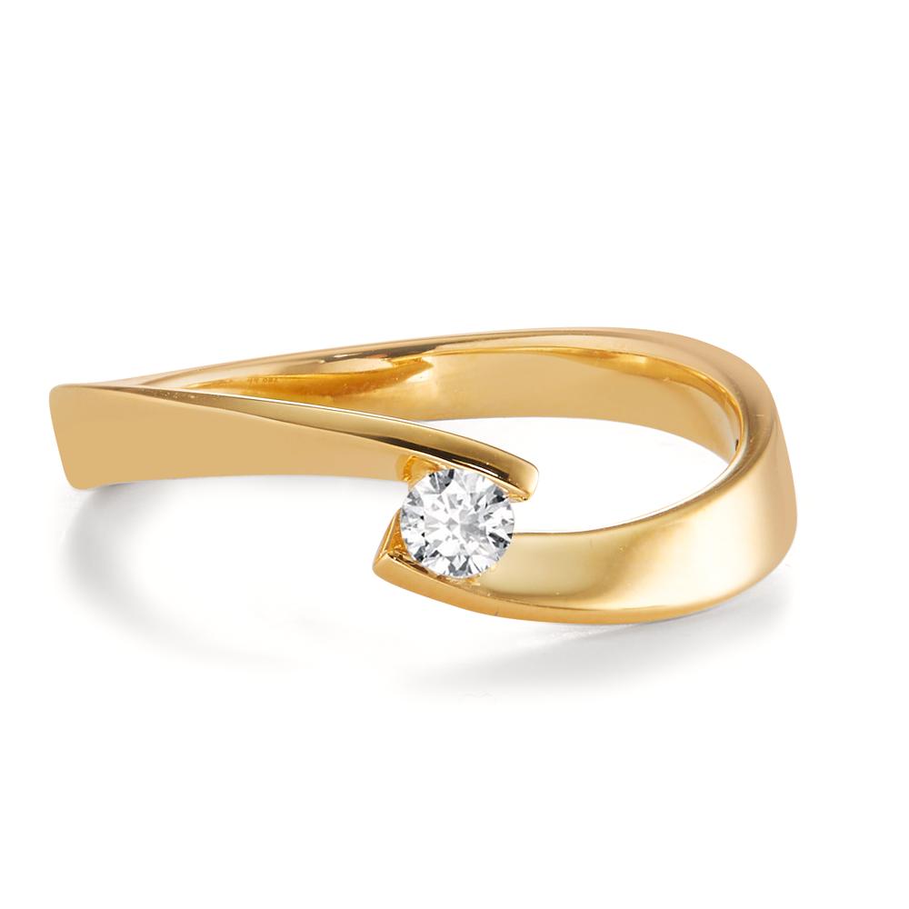 Anillo de dedo 750/oro amarillo de 18 quilates Diamante 0.13 ct, w-si