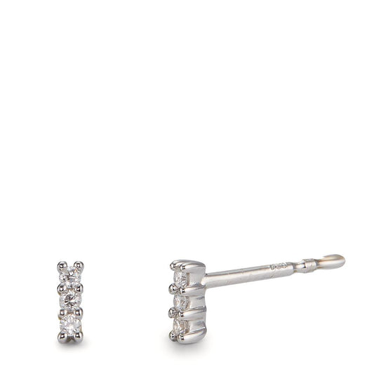 Pendientes 750/oro blanco de 18 quilates Diamante 0.05 ct, 6 piedras, w-pi1