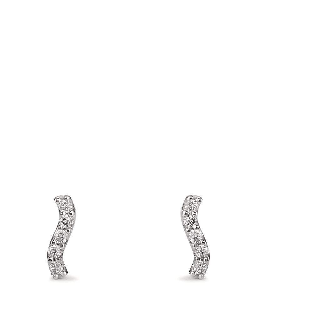 Pendientes 750/oro blanco de 18 quilates Diamante 0.05 ct, 10 piedras, w-pi1