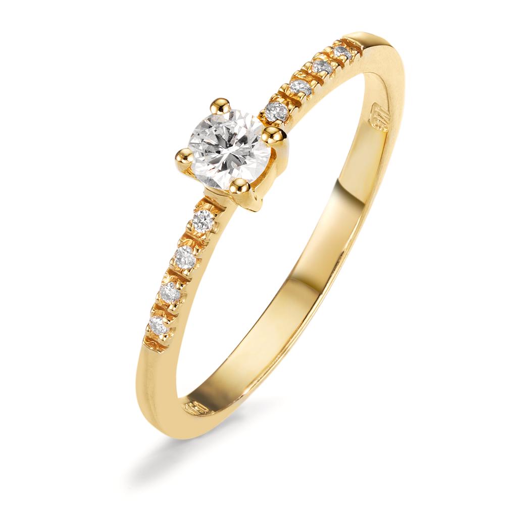 Anillo solitario 750/oro amarillo de 18 quilates Diamante 0.24 ct, 9 piedras, w-si