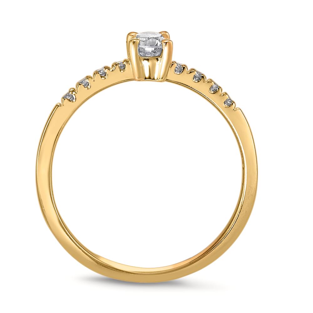 Anillo solitario 750/oro amarillo de 18 quilates Diamante 0.24 ct, 9 piedras, w-si