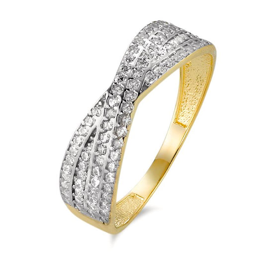 Anillo de dedo Oro amarillo de 375/9K Circonita Bicolor