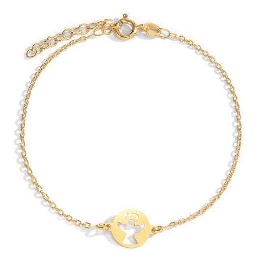 Pulsera Plata Amarillo Dorado Ángel 17-20 cm