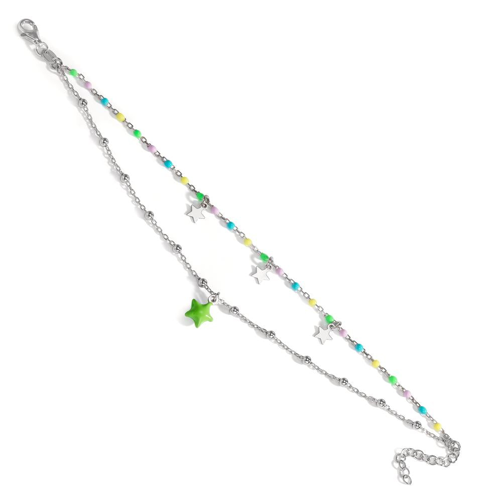 Pulsera Plata Rodio plateado estrella 17-20 cm