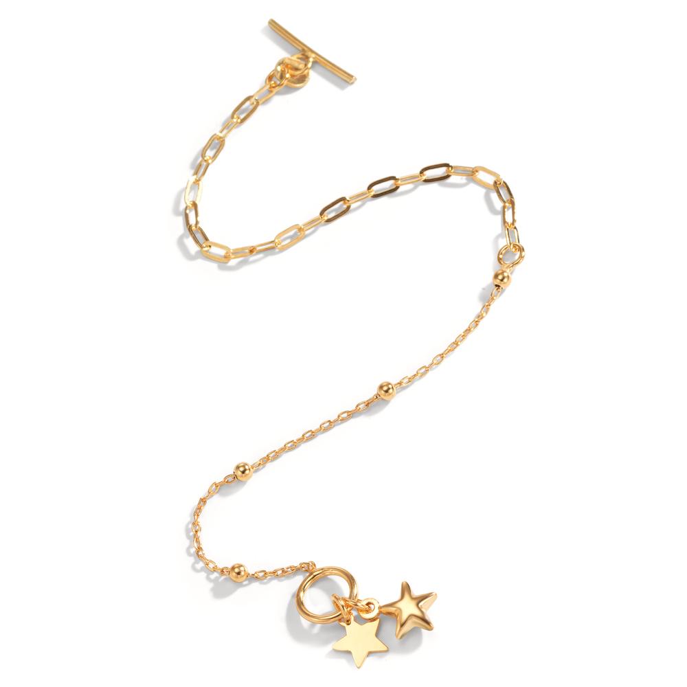 Pulsera Plata Amarillo Dorado estrella 19 cm