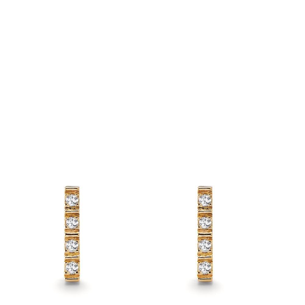 Pendientes 750/oro amarillo de 18 quilates Diamante 0.064 ct, 8 piedras, w-si