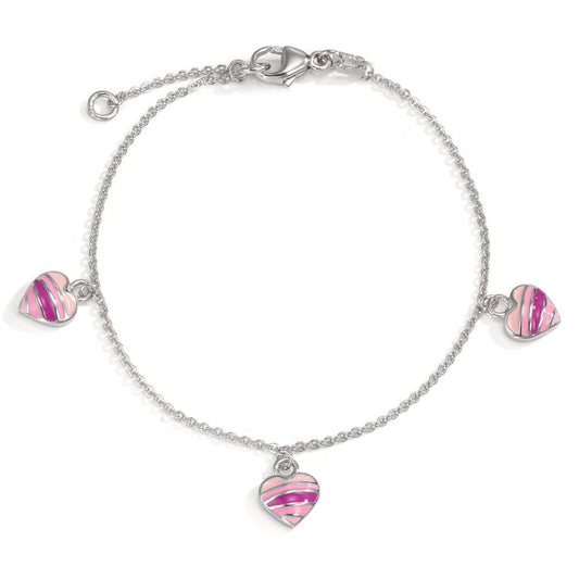 Pulsera Plata Rodio plateado Corazón 15-17 cm