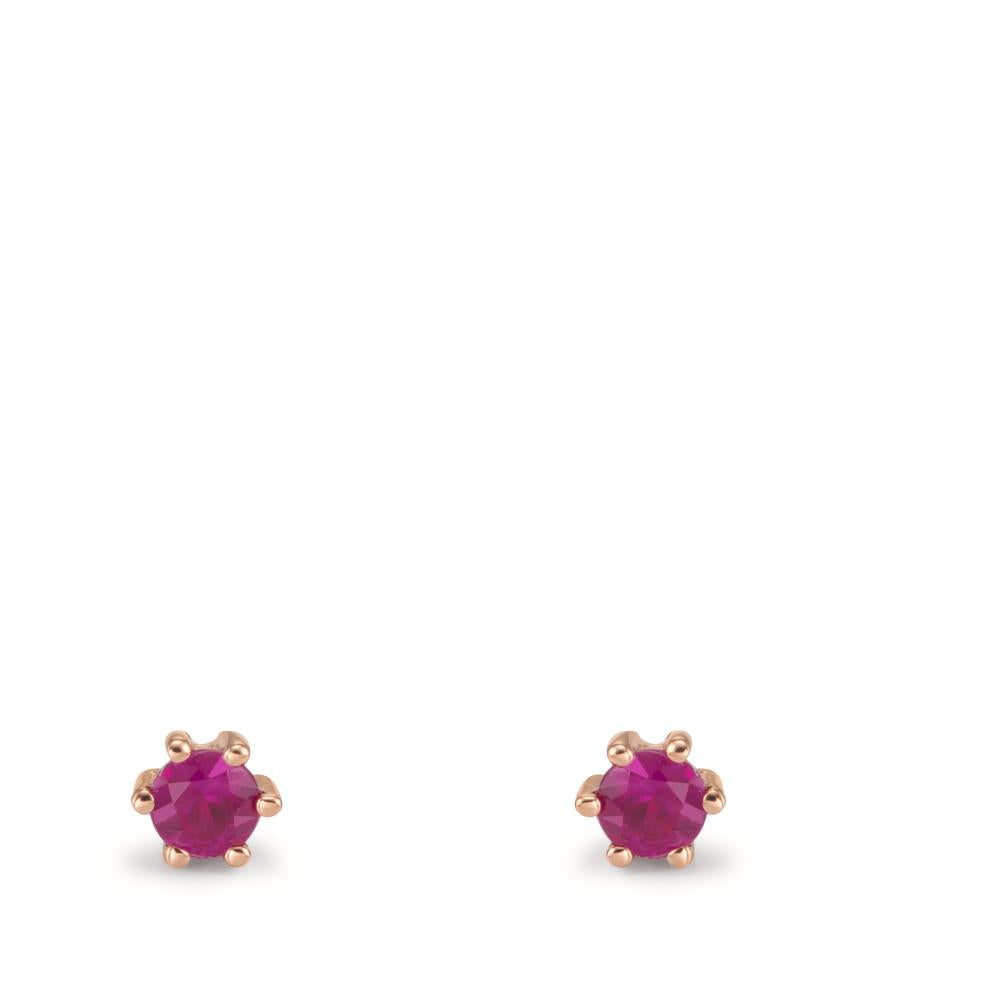 Pendientes 750/oro rojo de 18 quilates Rubí 2 piedras Ø3.5 mm